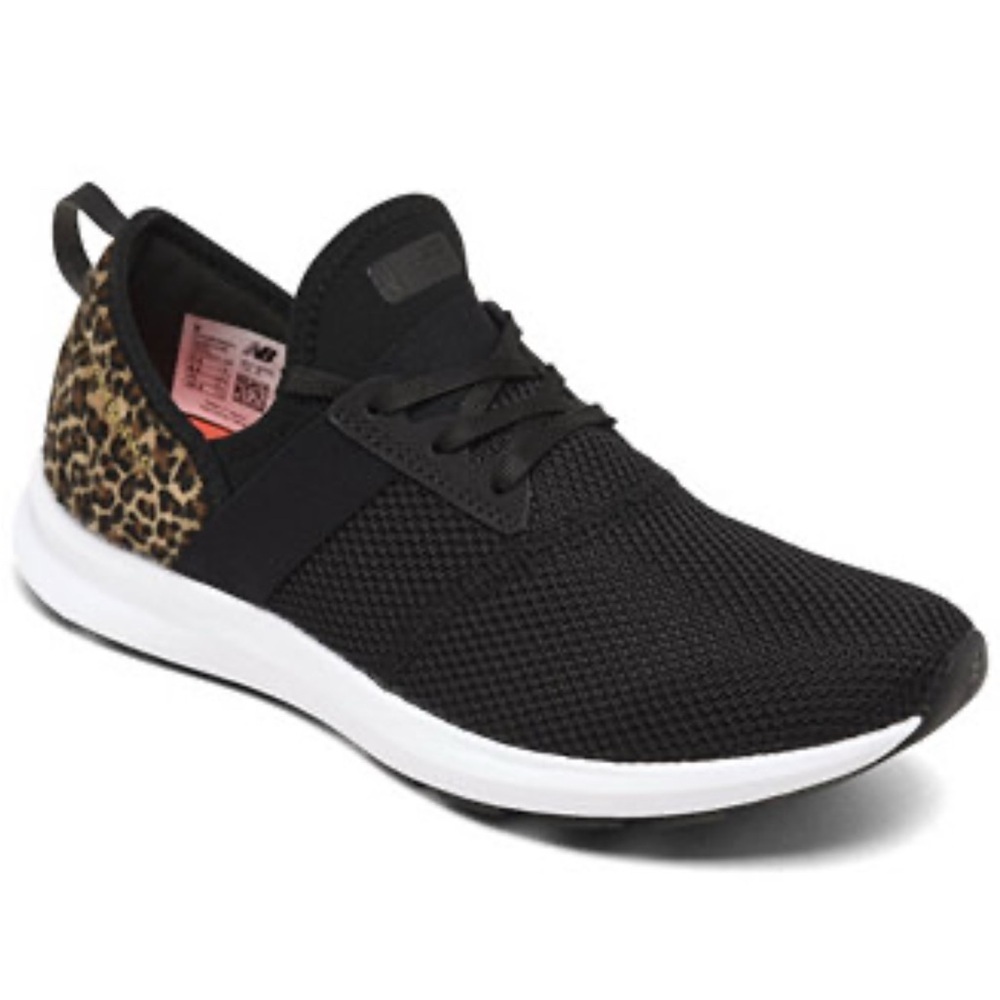 New Balance Black and Leopard Print Women's Sneakers